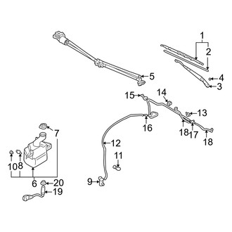 Dodge OE - Windshield - Wiper Components (Coupe U / X Engine VIN Character)