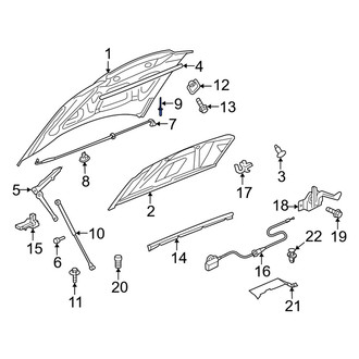 Dodge OE - Hood & Trunk Prop Rod Rivet