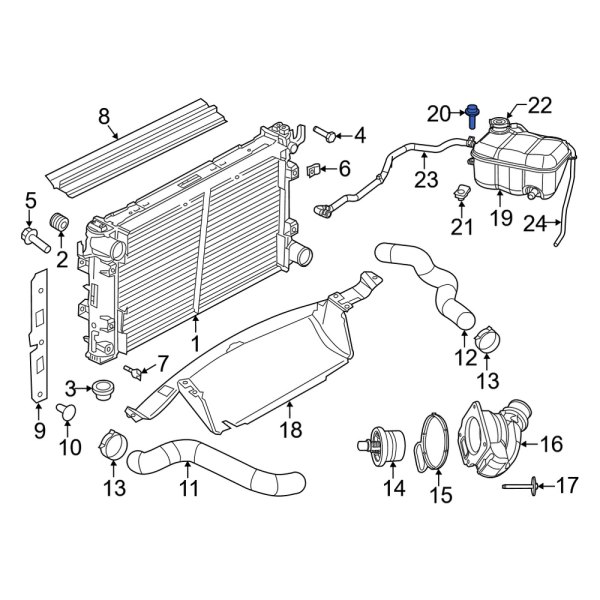 Engine Coolant Reservoir Bolt