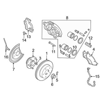Dodge OE - Front Suspension - Brake Components (1500 4WD)
