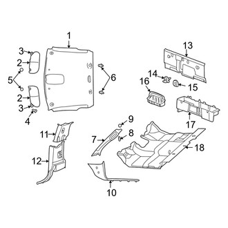 Dodge OE - Cab - Interior Trim (Regular Cab), (1500 Regular Cab)