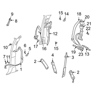 Dodge OE - Restraint Systems - Rear Seat Belts (Quad Cab)