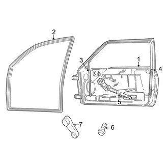 Dodge OE - Front Door - Glass & Hardware (Quad Cab)