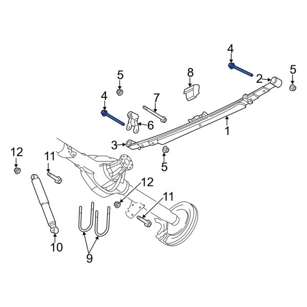 dodge-oe-6513389aa-upper-leaf-spring-shackle-bolt