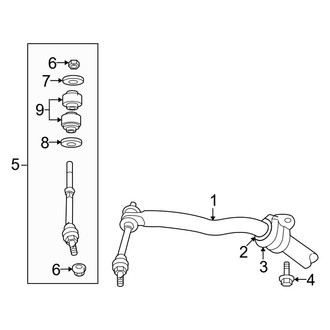 Dodge OE - Front Suspension - Stabilizer Bar & Components (Mega Cab 4WD)