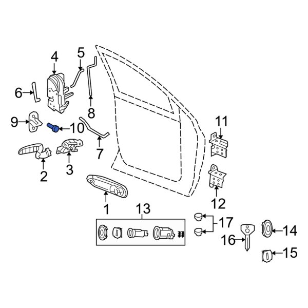 Door Lock Striker Plate Bolt