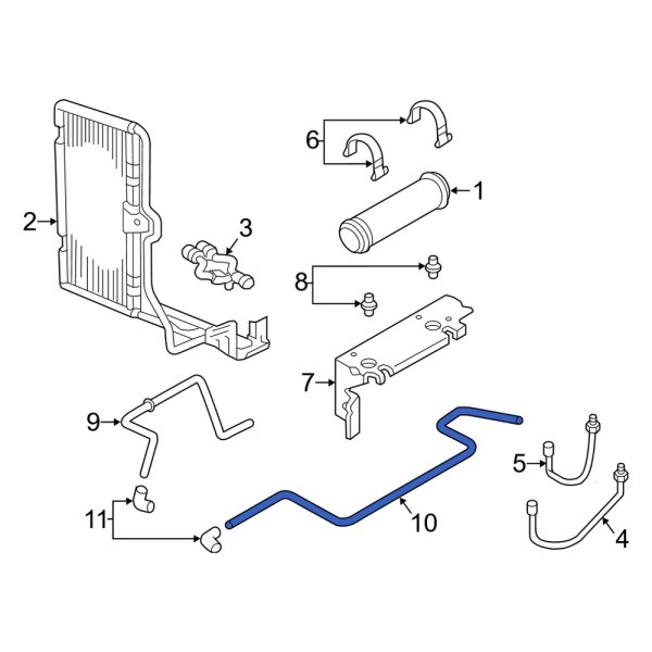 Dodge OE 5011918AA Lower Automatic Transmission Oil Cooler Tube