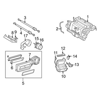 Dodge OE - Air Conditioner & Heater - Evaporator & Heater Components (Front), (Standard Cargo Van / Standard Passenger Van)