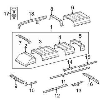 Dodge OE - Roof & Components (With High Roof), (Standard Cargo Van / Standard Passenger Van 140.0" Wheelbase)