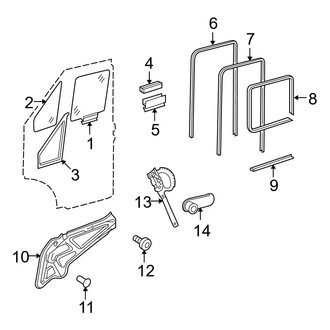 Dodge OE - Front Door - Glass & Hardware (Standard Cargo Van / Standard Passenger Van)