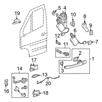 Dodge OE - Front Door - Lock & Hardware (Standard Cargo Van / Standard Passenger Van)