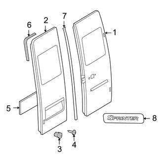 Dodge OE - Rear Loading Door - Door & Components (Standard Cargo Van / Standard Passenger Van)