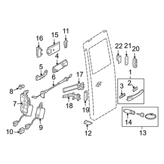 Dodge OE - Rear Loading Door - Lock & Hardware (Cab & Chassis / Standard Cargo Van / Standard Passenger Van)