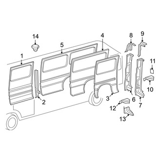 Dodge OE - Side Panel (Right Side), (Standard Passenger Van)