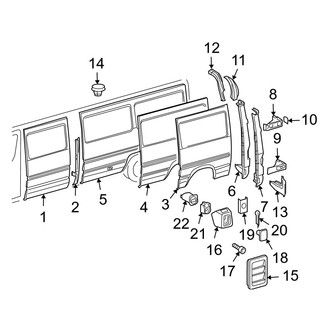 Dodge OE - Side Panel (Left Side), (Standard Passenger Van)