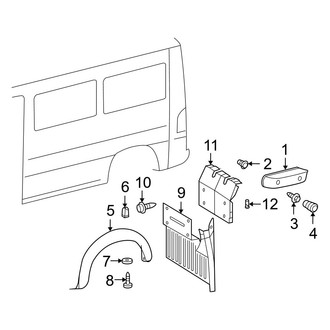 Dodge OE - Side Panel - Exterior Trim (Right Side), (3500 Standard Cargo Van)