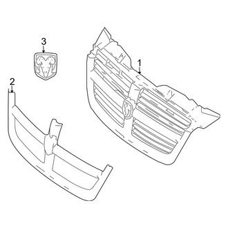 Dodge OE - Grille & Components (Extended Cargo Van / Standard Cargo Van / Standard Passenger Van)