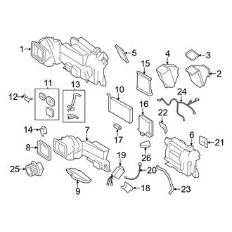 Dodge OE - Air Conditioner & Heater - Evaporator & Heater Components (Front), (Extended Cargo Van / Standard Cargo Van / Standard Passenger Van)