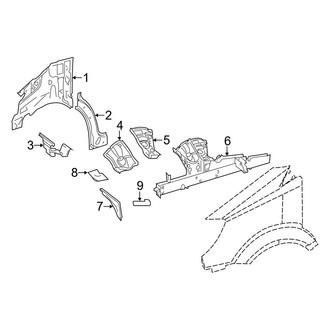 Dodge OE - Fender - Structural Components & Rails (Extended Cargo Van / Standard Cargo Van / Standard Passenger Van)