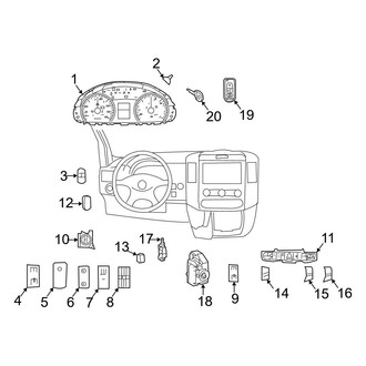 Dodge OE - Instrument Panel - Cluster & Switches (Extended Cargo Van / Standard Cargo Van / Standard Passenger Van)
