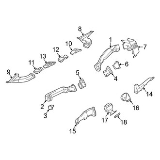 Dodge OE - Instrument Panel - Ducts (Front), (Extended Cargo Van / Standard Cargo Van / Standard Passenger Van)