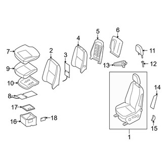 Dodge OE - Seats & Tracks - Front Seat Components (Vinyl Seat (A6)), (Extended Cargo Van / Standard Cargo Van / Standard Passenger Van)