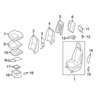 Dodge OE - Seats & Tracks - Front Seat Components (Cloth Seat (E7)), (Extended Cargo Van / Standard Cargo Van / Standard Passenger Van)