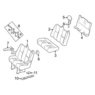 Dodge OE - Seats & Tracks - Rear Seat Components (Two Passenger), (Extended Cargo Van / Standard Cargo Van / Standard Passenger Van)