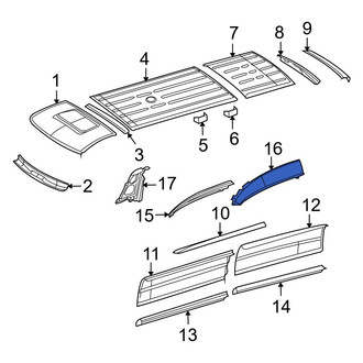 Dodge OE - Rear Center Left Roof Panel
