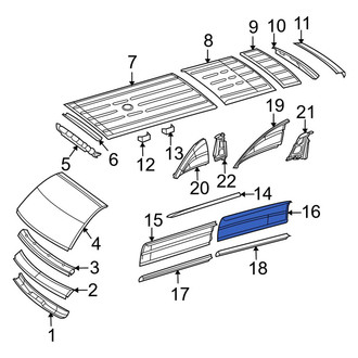 Dodge OE - Rear Center Left Roof Panel