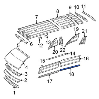 Dodge OE - Rear Left Lower Rearward Roof Panel