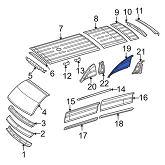 Dodge OE - Front Right Outer Roof Panel