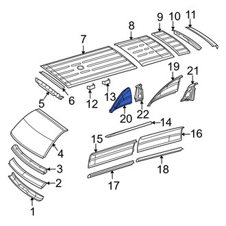 Dodge OE - Front Left Outer Roof Panel