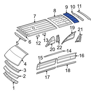 Dodge OE - Rear Center Roof Panel