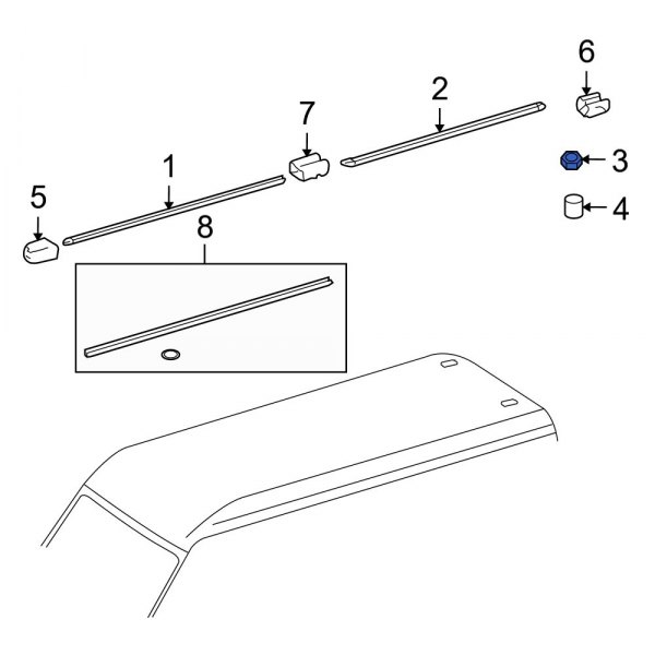 Roof Luggage Carrier Side Rail Nut