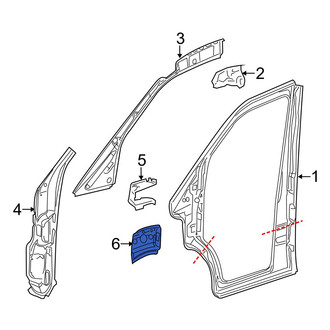 Dodge OE - Right Body B-Pillar Reinforcement