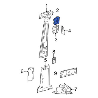 Dodge OE - Right Upper Body B-Pillar Reinforcement