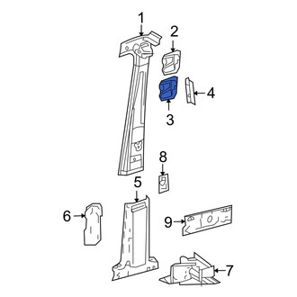 Dodge OE - Right Lower Body B-Pillar Reinforcement