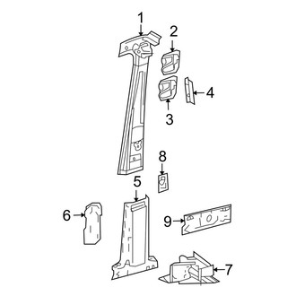 Dodge OE - Pillars, Rocker & Floor - Center Pillar (Passenger Side)
