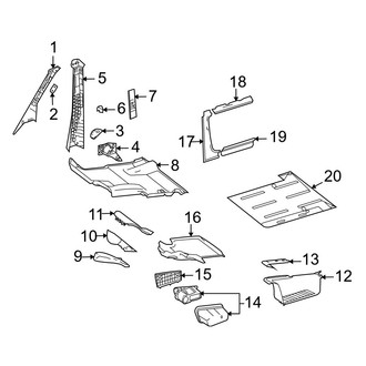 Dodge OE - Pillars, Rocker & Floor - Interior Trim (Passenger Side, W/O Wood Floor), (Extended Cargo Van / Standard Cargo Van / Standard Passenger Van)