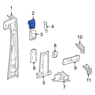 Dodge OE - Left Upper Body B-Pillar Reinforcement