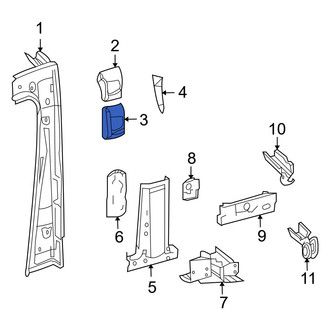 Dodge OE - Left Lower Body B-Pillar Reinforcement