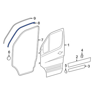 Dodge OE - Front Right Door Window Belt Weatherstrip