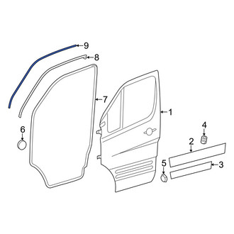 Dodge OE - Front Left Door Window Belt Weatherstrip