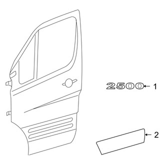 Dodge OE - Front Door - Exterior Trim (3500 Extended Cargo Van / Standard Cargo Van)