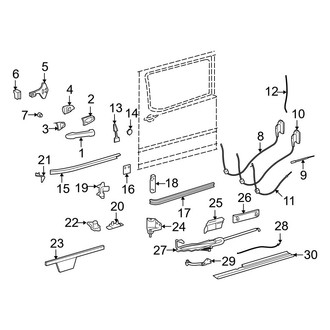 Dodge OE - Side Loading Door - Lock & Hardware (Extended Cargo Van / Standard Cargo Van / Standard Passenger Van)