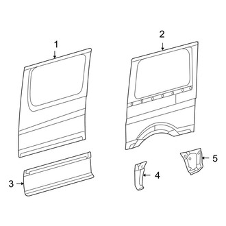 Dodge OE - Side Panel (Passenger Side), (Extended Cargo Van / Standard Cargo Van / Standard Passenger Van)