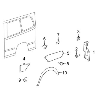 Dodge OE - Side Panel - Exterior Trim (Passenger Side), (Extended Cargo Van / Standard Cargo Van / Standard Passenger Van)