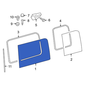 Dodge OE - Rear Right Quarter Glass