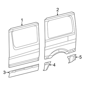 Dodge OE - Side Panel (Driver Side), (Extended Cargo Van / Standard Cargo Van / Standard Passenger Van)